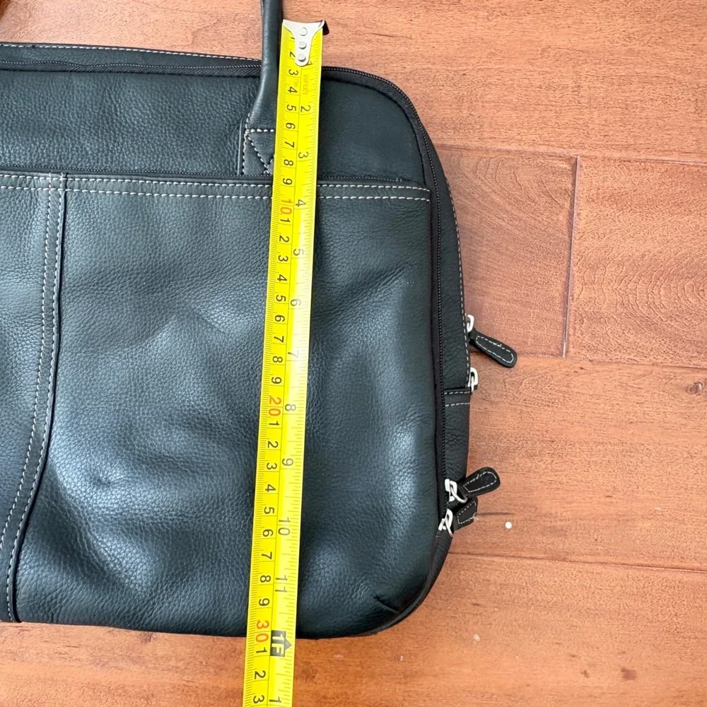 Giani Bernini Laptop Tote Bag Multi-Compartment‎ Leather, Womens Large Black